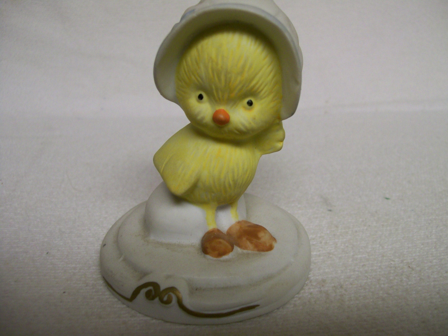 Vintage Chick Figurine Little Duckling Yellow Chick Cute Easter Decor