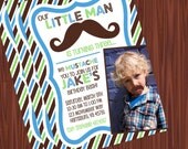 Little Man Invitation- Printable Mustache Bash Birthday Invitation- Little Man Mustache Invitation PDF/JPEG Il_170x135