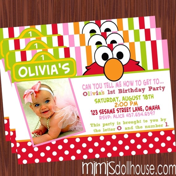 Elmo Invitation- Sesame Street Invitation- Birthday invitation PDF/JPEG Il_570xn