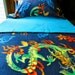 Crib Toddler Fleece Blanket Set 'Chinese Dragons' for Boys & Girls Fits Crib and Toddler Beds