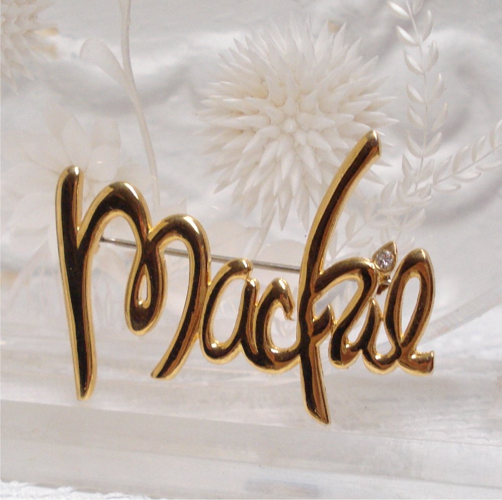 2" Brooch Bob Mackie Name Pin