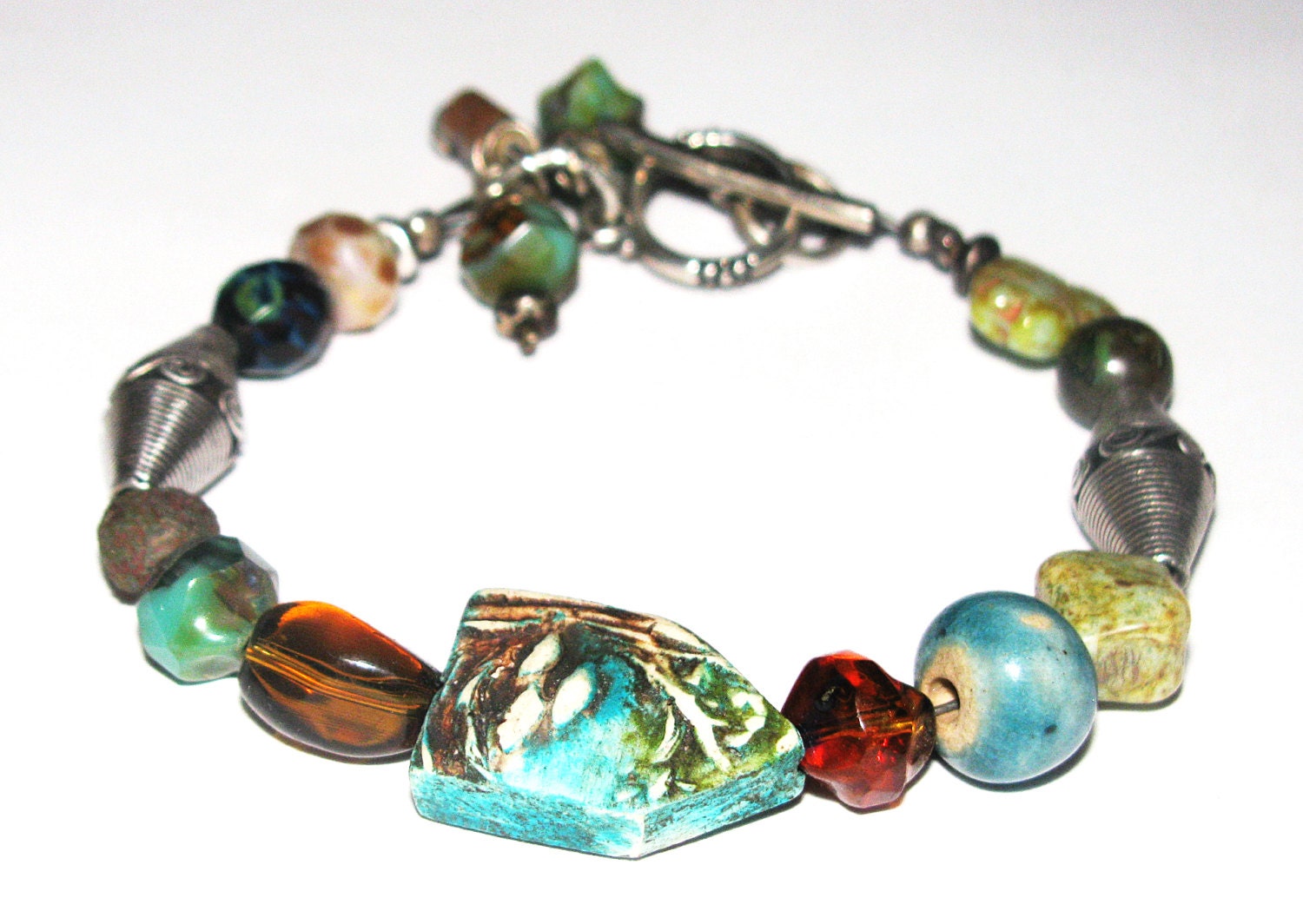 Handmade Sterling Silver Bird House Bracelet Garden Earthy 8"