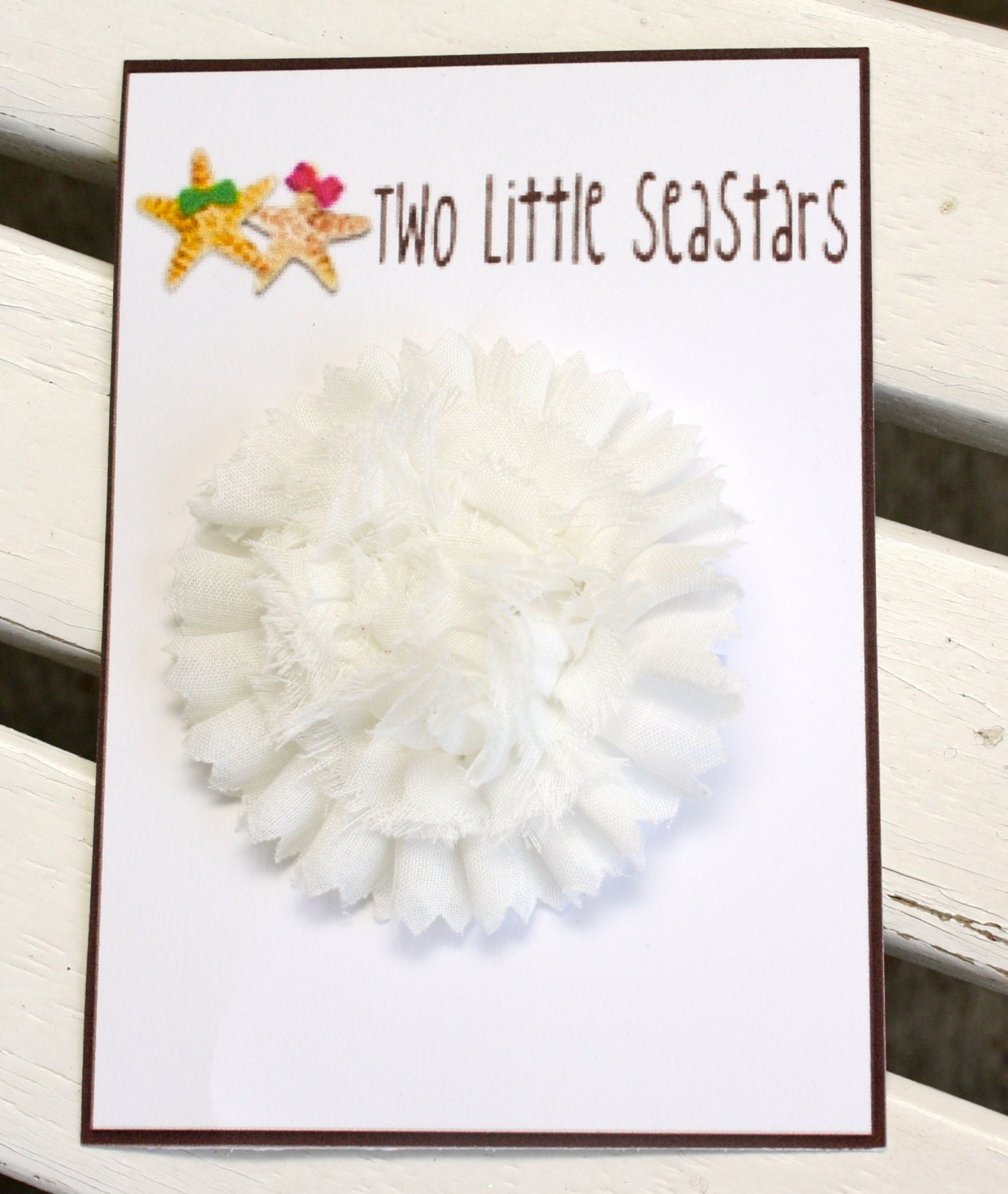 Baby hair clip - newborn hair clip - girl hair clip - adult hair clip - white shabby chic chiffon ruffled flower clip