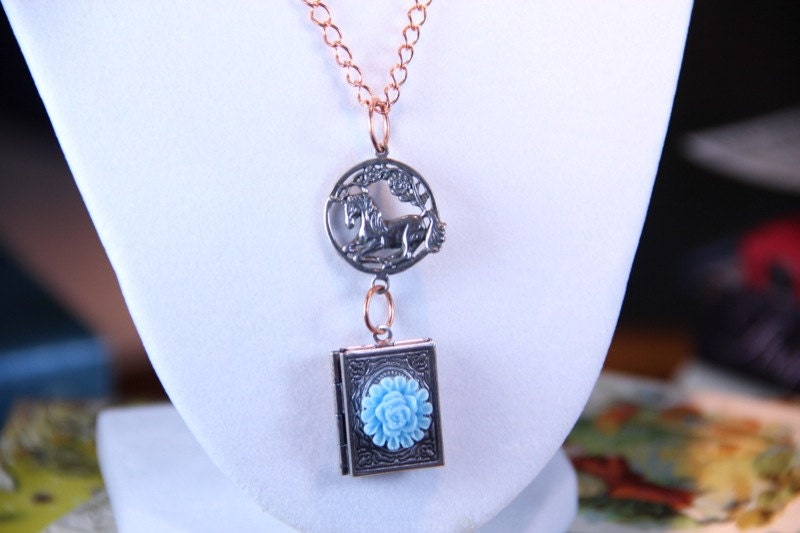The Last Unicorn Book Geek Girl Necklace