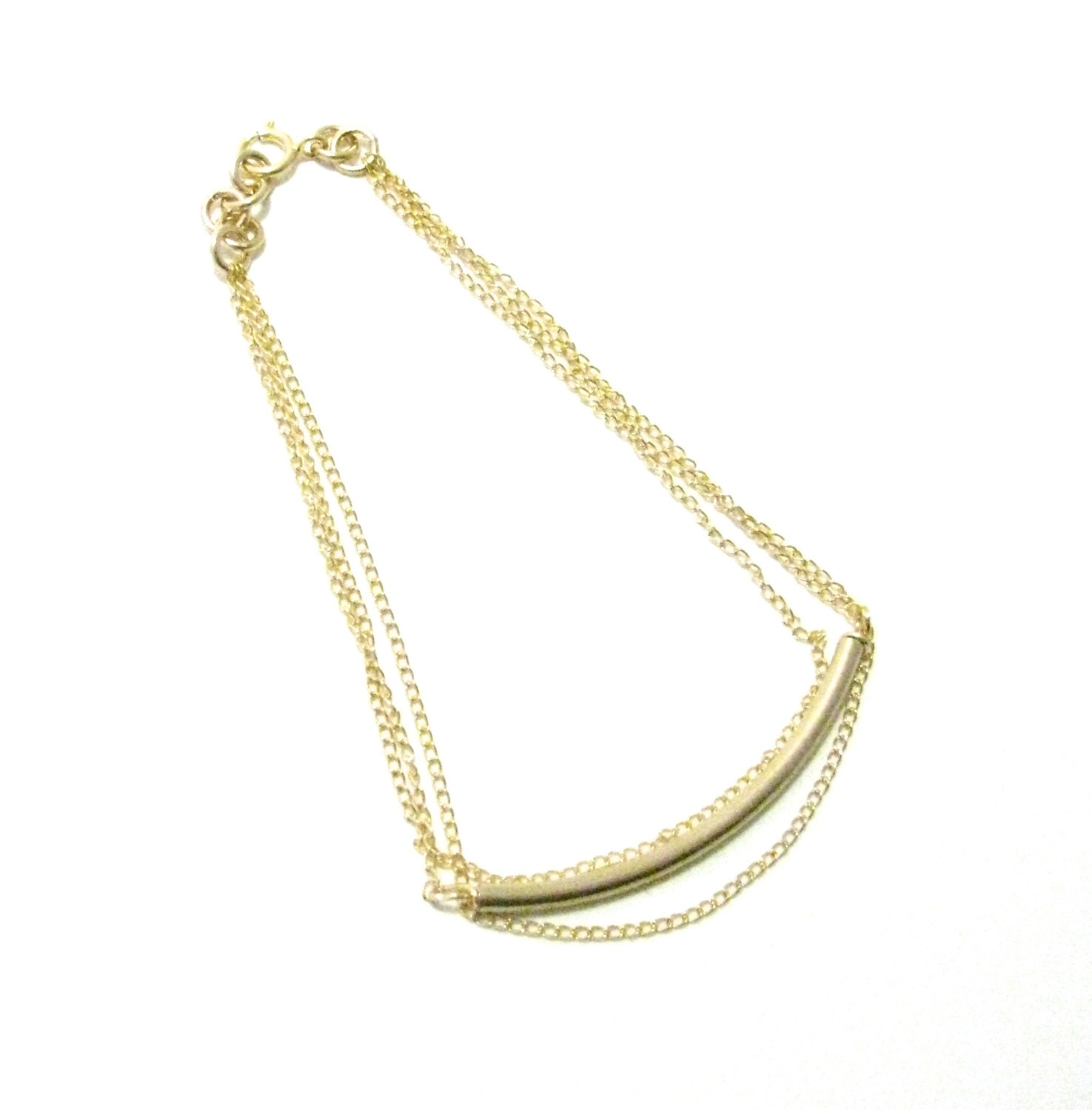 Kirkwood -- 14kt gold-fill curved bar layered bracelet