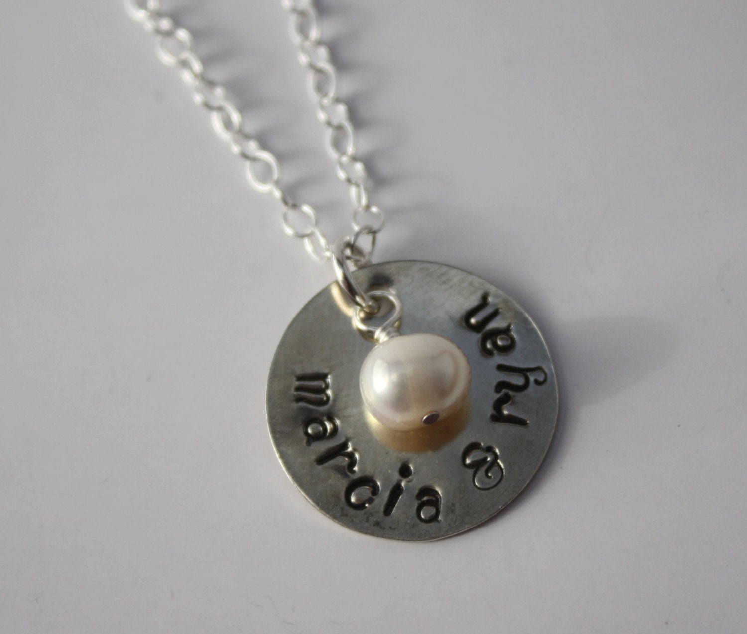 Custom Name Necklace with Freshwater Pearl