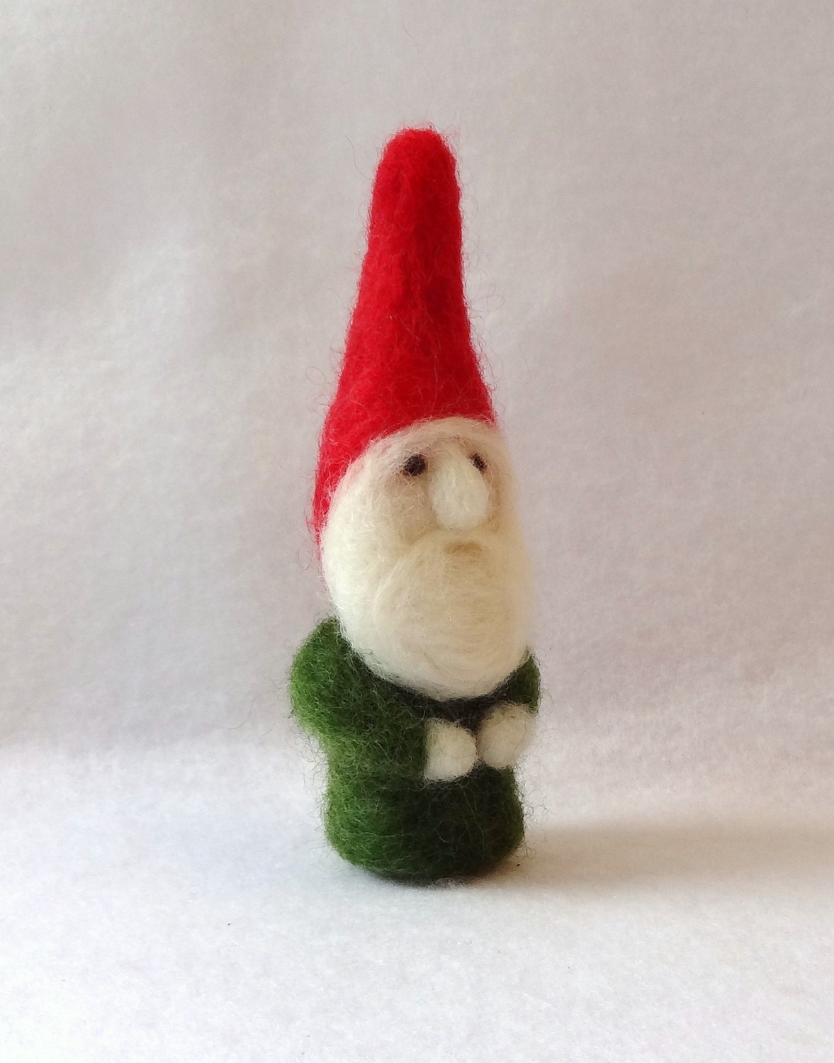 Bimble the gnome needle felted Waldorf style wool art doll - in stock and ready to ship