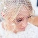 Birdcage Veil, Ivory French veiling, Wedding, Bridal, Headpiece - Chanille Dots