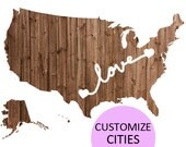 United States, Minnesota, California, Texas Map Illustration size A4 (11,8x8,3 inches)