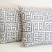 Onyx Gray Greek Key Pillows. 18 x 18 Inch Pillow Covers. Throw Pillows. Accent Pillows. Dark Gray