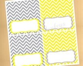 Diy Printable GRAY and YELLOW Food Label Tent Cards Il_170x135