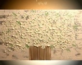 Original Oil  canvas abstract  Landscape Modern 36" palette knife signature floral oil  impasto oil painting by Nicolette Vaughan Horner