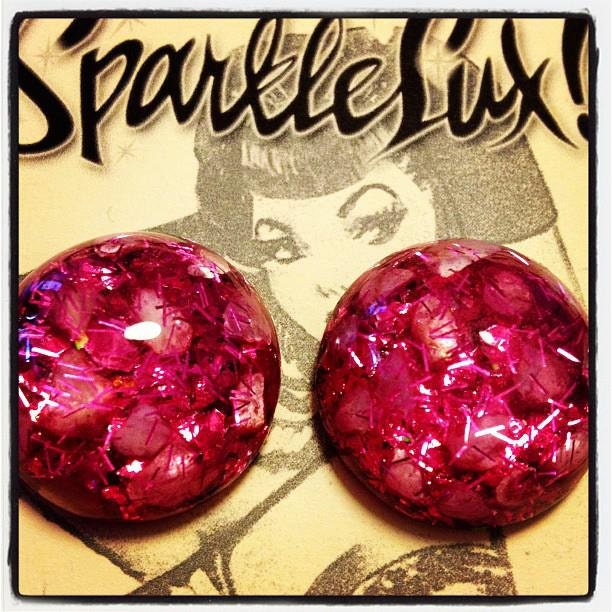 SHOCKING confetti lucite earrings by SparkleLux of Palm Springs