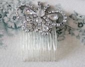 Vintage Rhinestone Butterfly Hair Comb