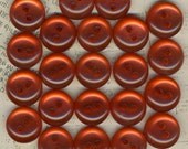 22 Vintage Gumdrop Orange Red Plastic Sewing Buttons 9/16 inch 14mm
