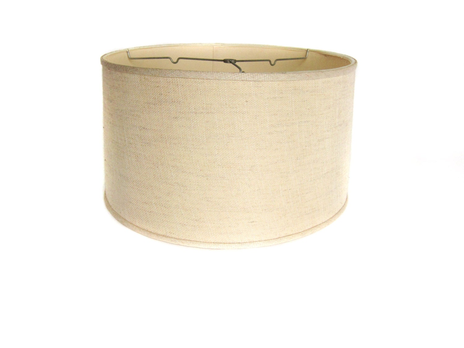 Vintage Large Tweed Cream Lamp Shade