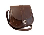 Vintage, Brown Leather Satchel, Messenger, Cross Body, Shoulder Bag, Handbag.