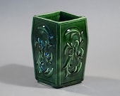 Vintage Green Ceramic Vase Planter