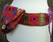 Patchwork Recycled Hip Bag Festival Bag Utility Belt Bag Hip Bag Hippie Belt Bag  Recycled Bag Recycled Belt Ethnic Belt Ethnic Bag