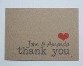 Wedding thank you cards with envelopes (set of 60)