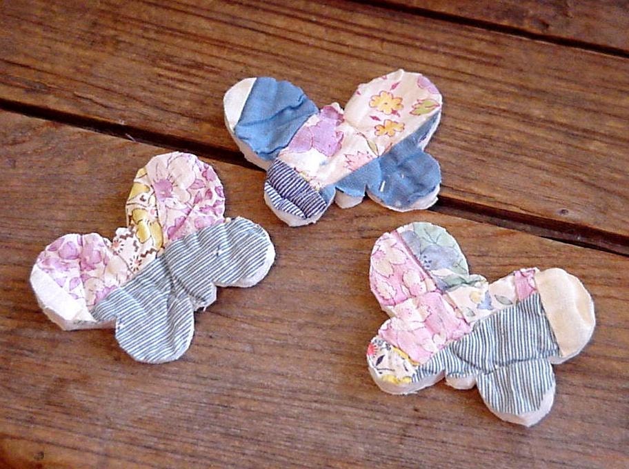 Patchwork Butterfly Appliques Shabby Vintage Cutter Quilt Fabric Embellishments itsyourcountry - ITSYOURCOUNTRY