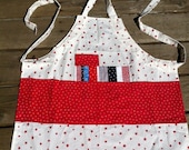 SALE Child's Red, White and Blue Patchwork Star Apron Sz 5/6