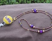 LSU Tigers Beaded ID Badge Lanyard Gold & Purple Free Shipping
