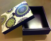 Upcycled Wood Box desk organizer jewelry box accessories kids girl 