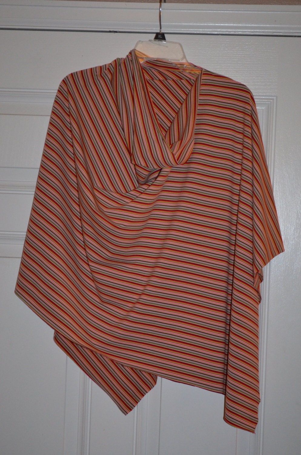 Striped Cotton Knit Nursing Ponchos