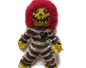 SALE: Scary doll monster hand painted hand sewn broken heart