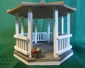 Miniature Gazebo for Dollhouse. Quarter Scale.  Handmade. Basswood. Not from a Kit. One of a Kind.