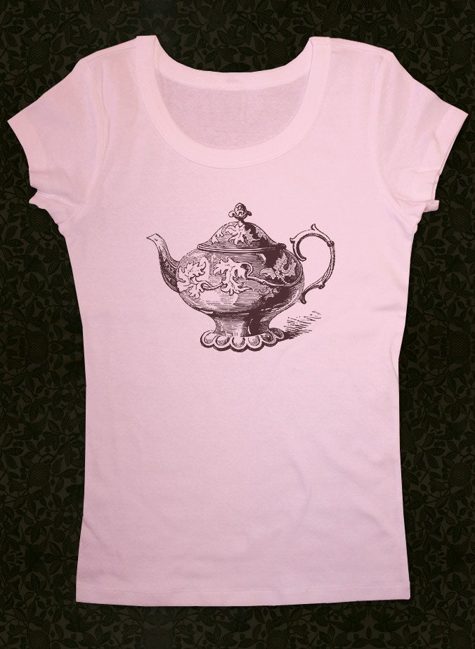 Teapot 02 - Women's Short Sleeve Scoop Neck Cotton T-Shirt Contoured Fit
