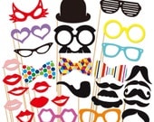 BEST Photo Booth Props - 30 Piece Wedding Photo Props set - Photobooth Props