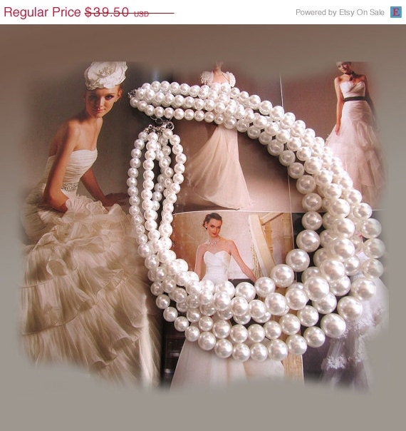 Unique pearl necklace, bridal jewelry, multi strand pearl necklace, bridesmaids jewelry, pearl jewelry, bridesmaid necklace