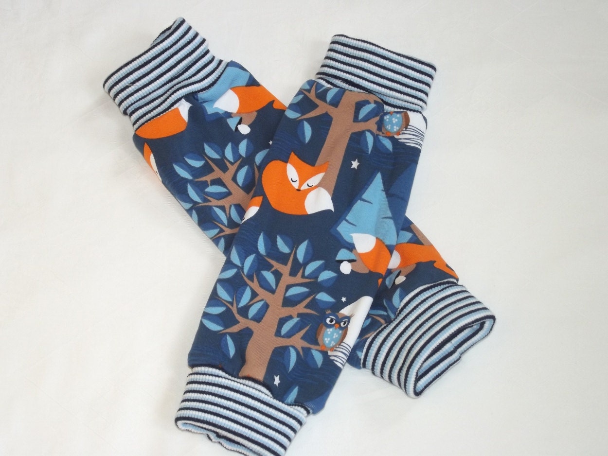 Foxes and Owls  little  warm lining Knit Legwarmers for Babies and Kids Sz 3Mth to 3Years