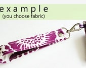 Laminated cotton wrist strap or key fob // choice of fabric