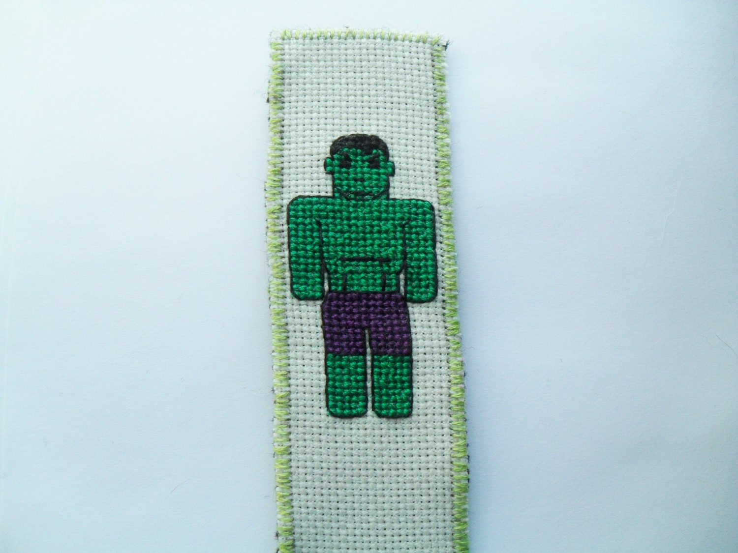 hulk cross stitch bookmark