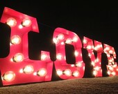 Carnival letters light fixture marquee light fixture metal 24" tall letter for one letter