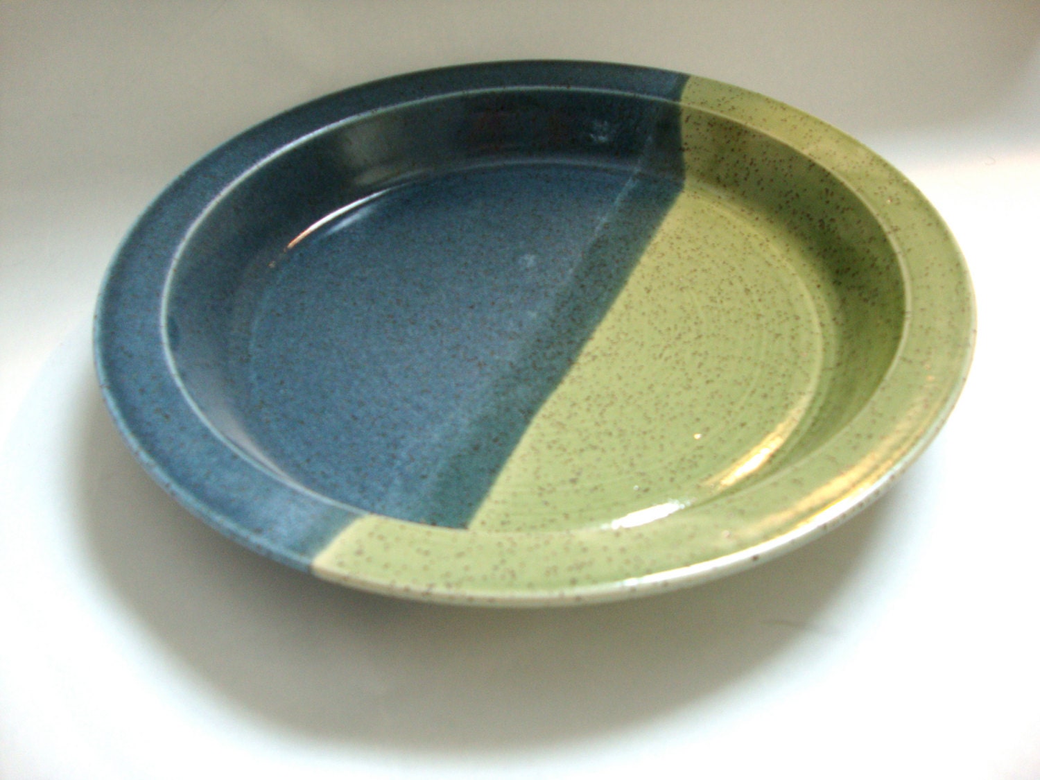 Green Blue Speckled Cassarole Serving Dish in stock ready to ship