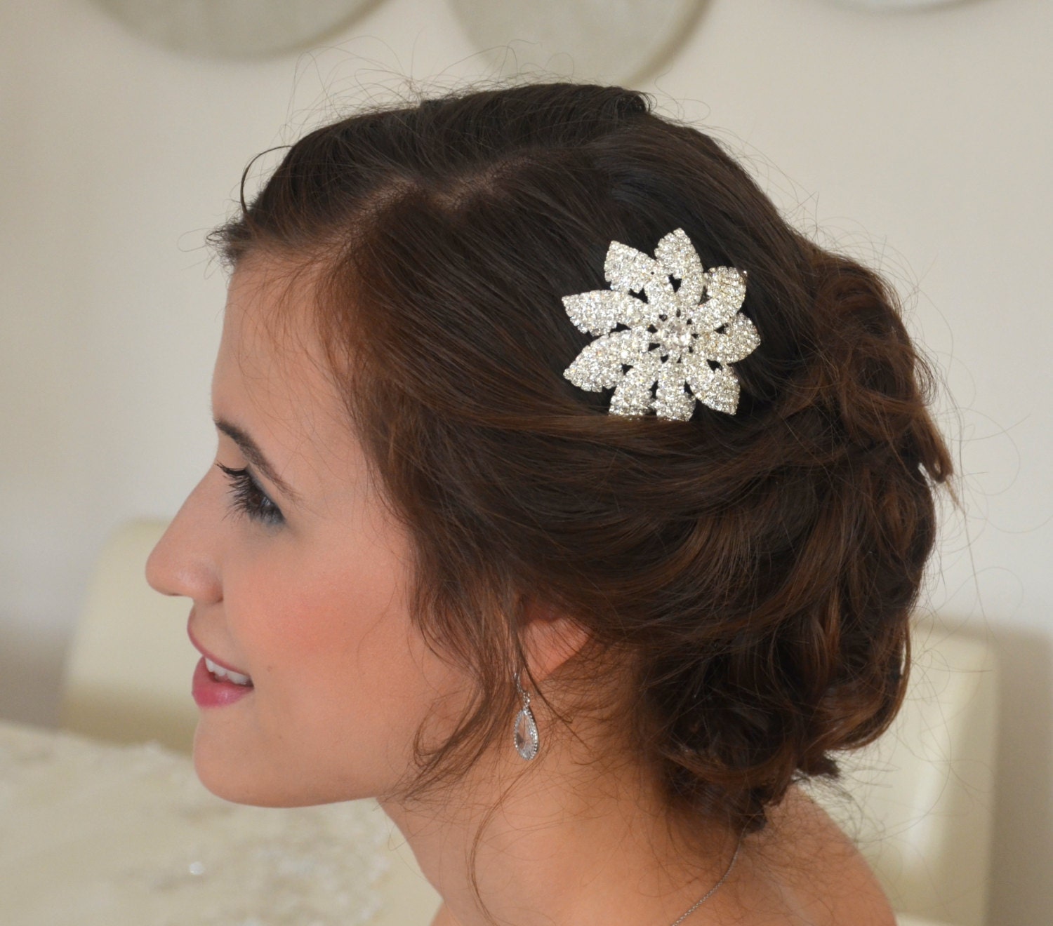 Vintage inspired art deco rhinestone bridal hair comb wedding hair accessories bridal headpiece art deco hair comb