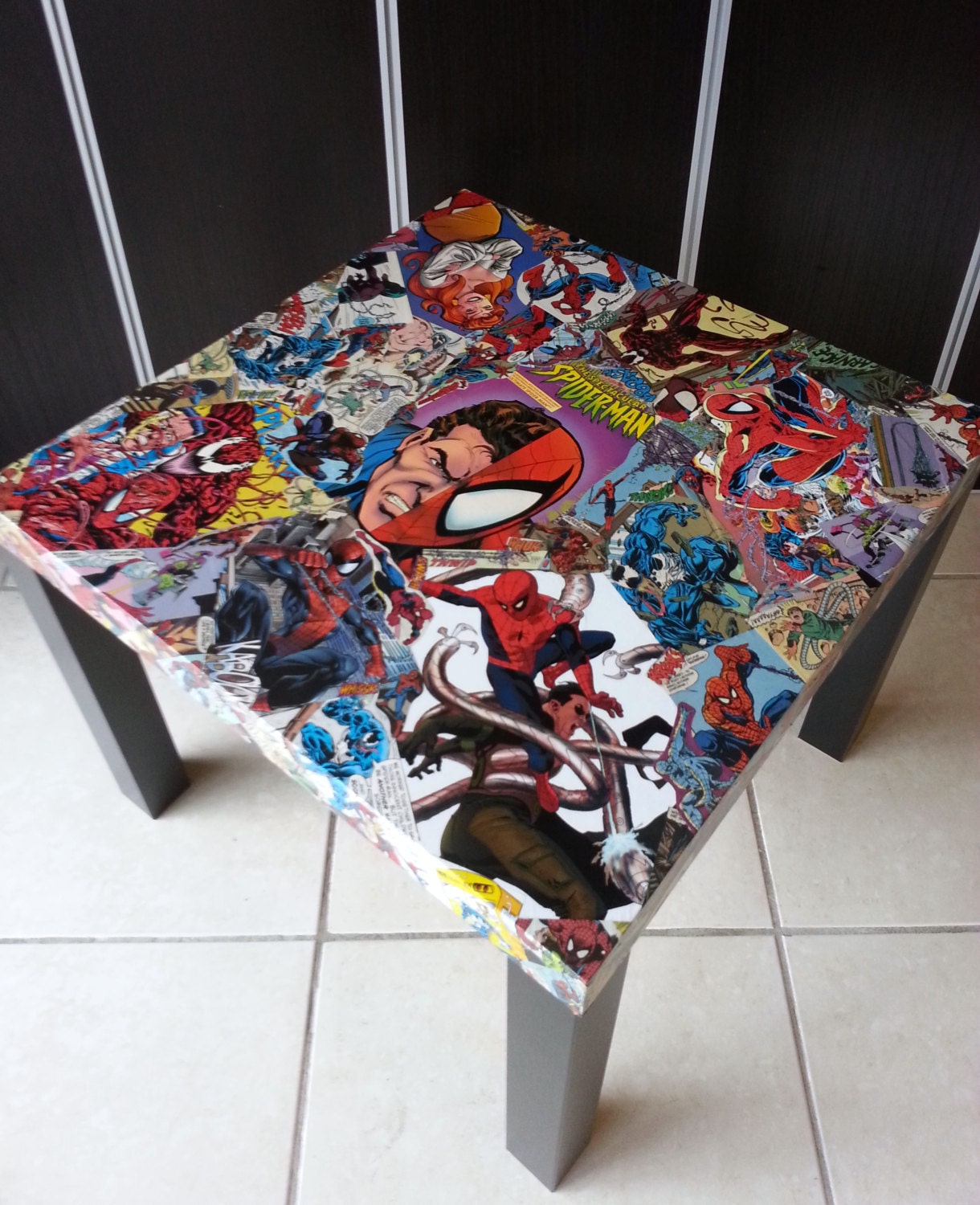 Spiderman and Villains Comic Collage Table FREE SHIPPING USA