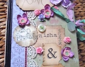 CUSTOM altered journal smashbook scrapbook mixed media upcycled mini album with closure by Lisa Rice