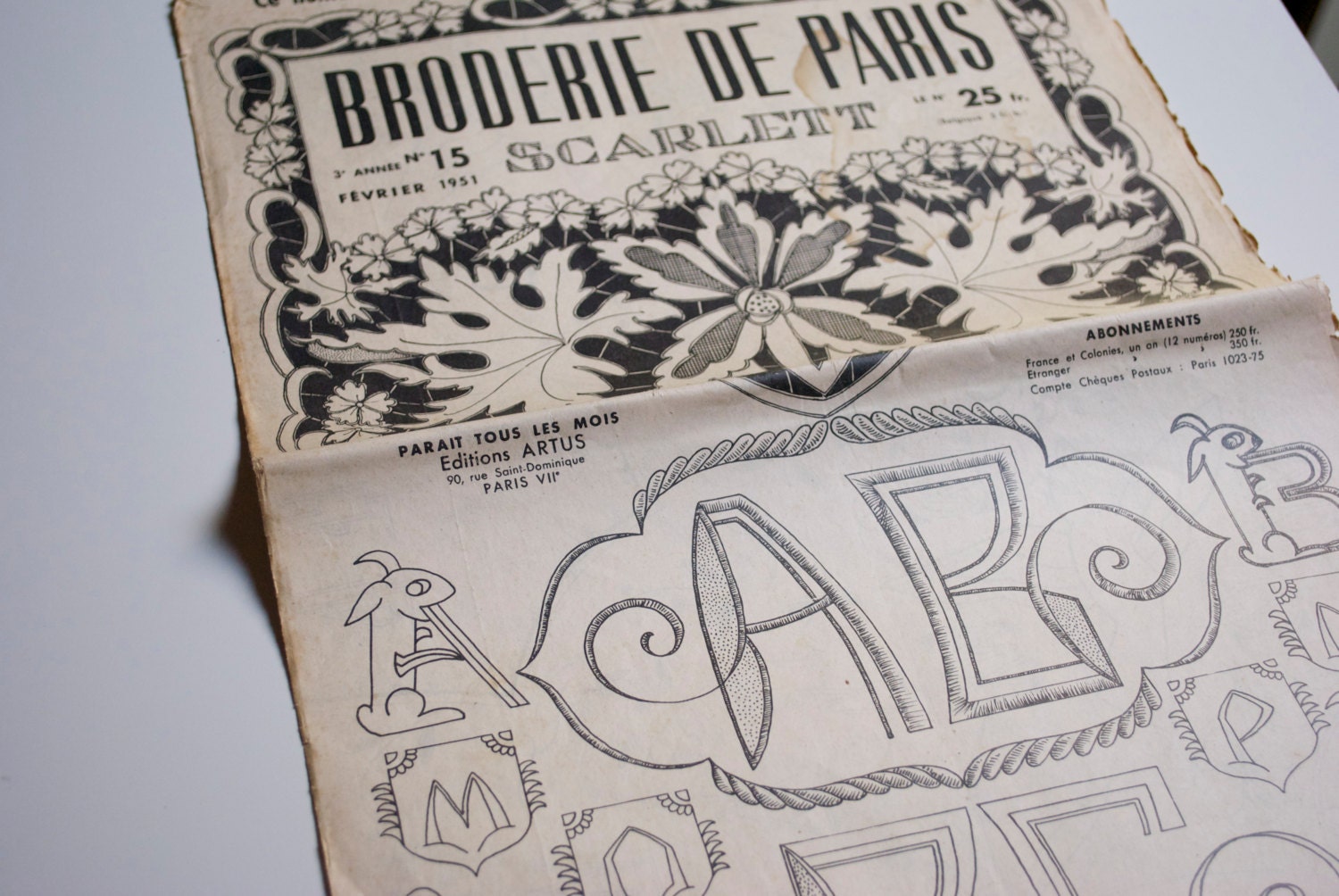 Vintage french embroidery magazine - vintage embroidery patterns