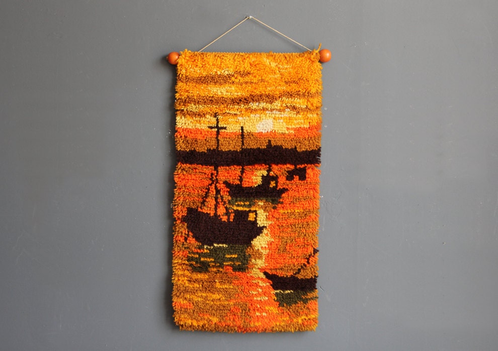 Sailboat Weaving Tapestry Wall Hanging