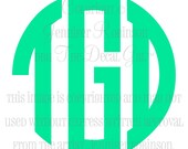 6" Bold Circle Monogram Vinyl Decal Sticker - ANY Color