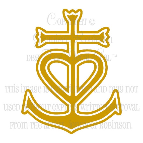 Cross Heart Anchor Vinyl Decal Sticker - ANY Color