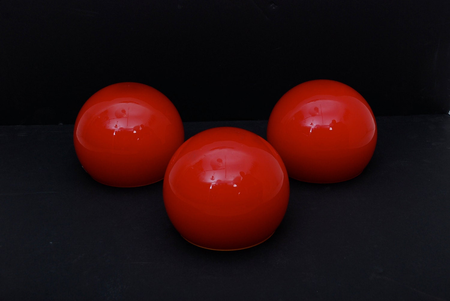 Vintage Red Cased Glass Light Fixture Globe French VV Lightolier Retro