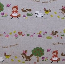 Kokka Little Red Riding Hood - Ash - 1 metre / 39 inches