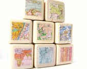 Birthday SALE 15% OFF Map Blocks. Wood Toy. Childrens blocks. Unique Baby gift. Shower Decoration. Easter gift. Birthday. Modern nursery de