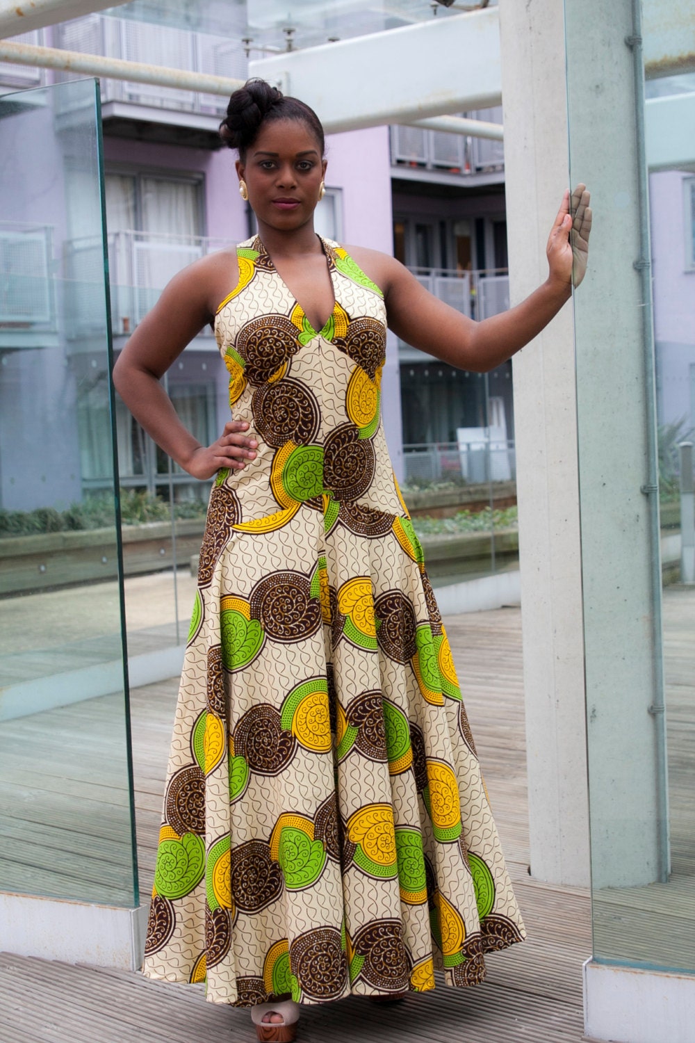 African print flow dress